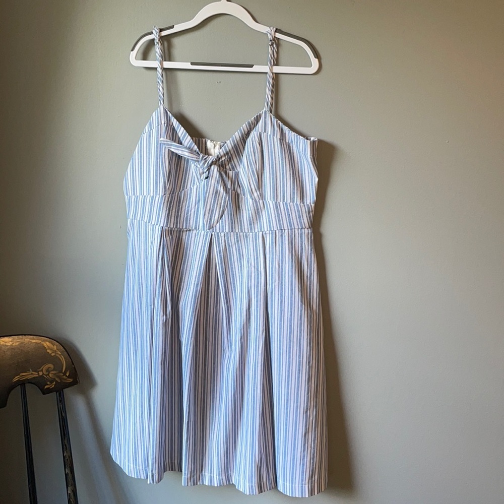 Blue and white striped sundress